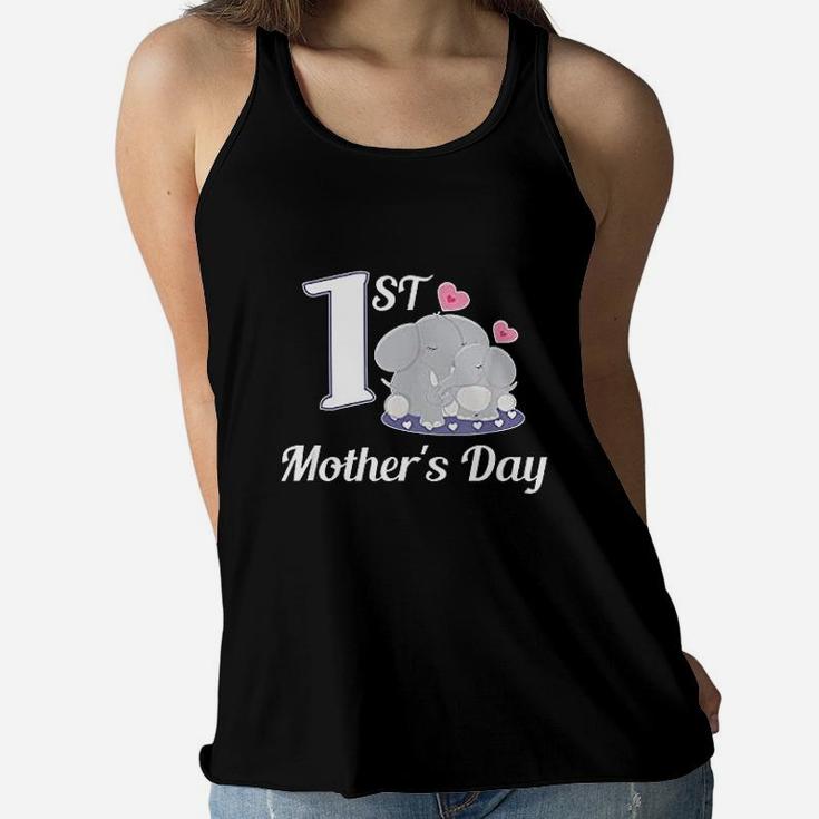1st Mothers Day Elephant First Mothers Day Ladies Flowy Tank