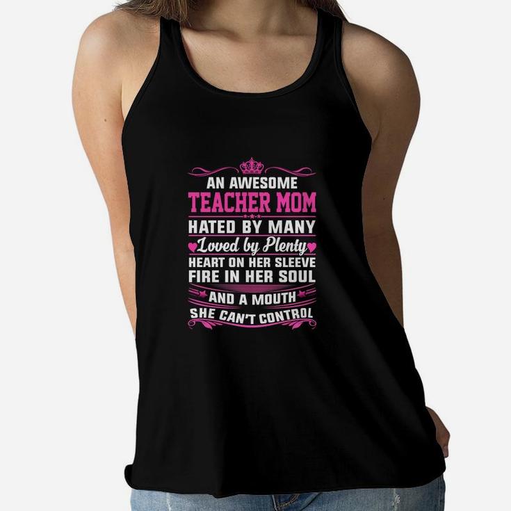 Awesome Teacher Mom Best Shirts For Women Ladies Flowy Tank