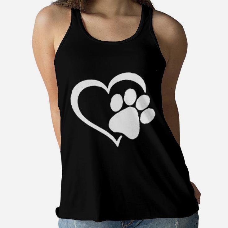 Best Mom Ever Pet Lovers Paw Print Gift For Mom Ladies Flowy Tank