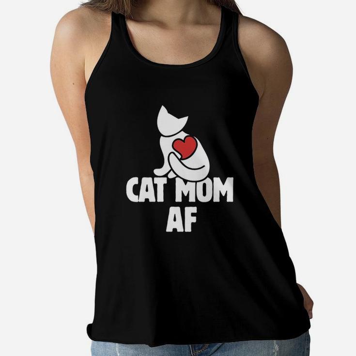 Cat Mom Af Funny Cat Persons Ladies Flowy Tank