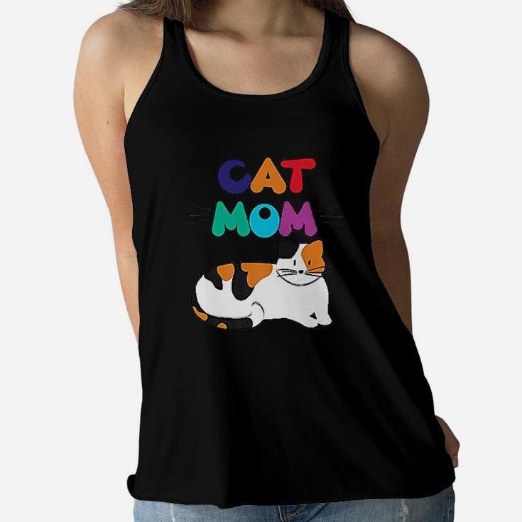Cat Mom Calico Cat Lover Ladies Flowy Tank