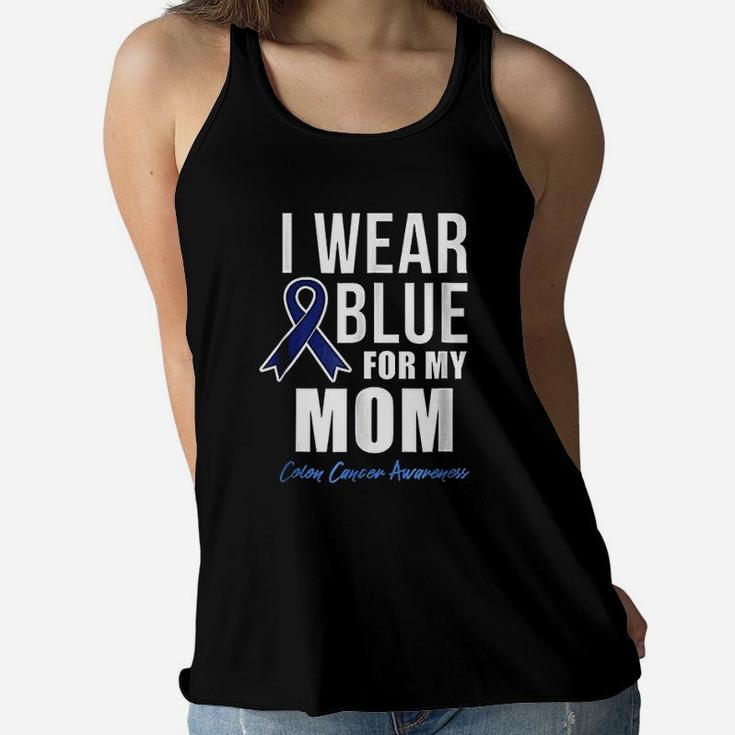 Colon I Wear Blue For My Mom Ladies Flowy Tank