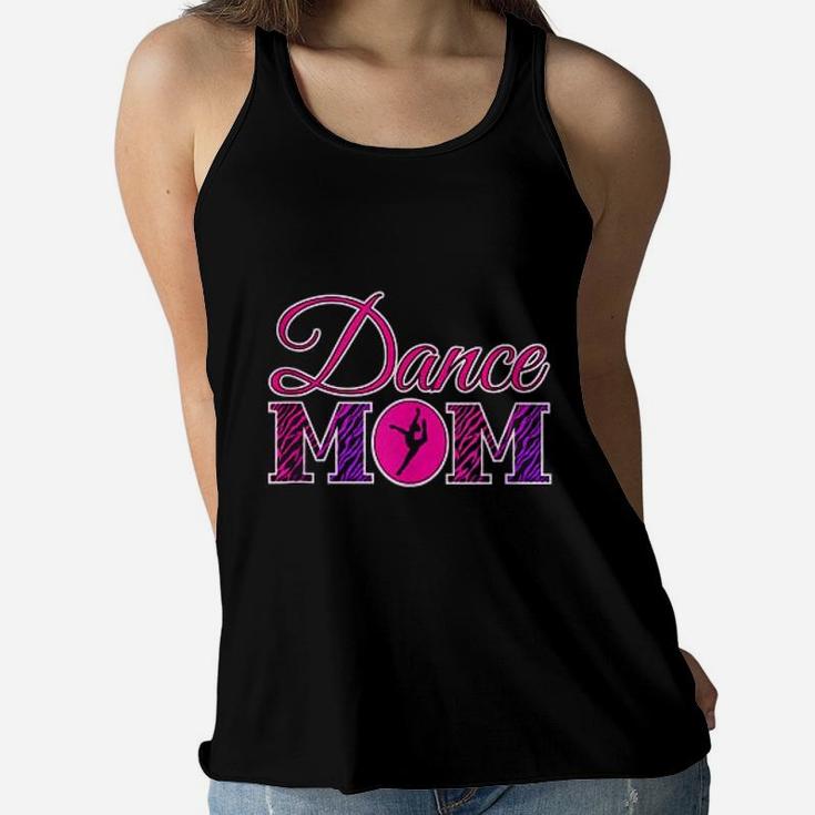 Cute Dance Mom Gift Zebra Print Dance Mom Ladies Flowy Tank