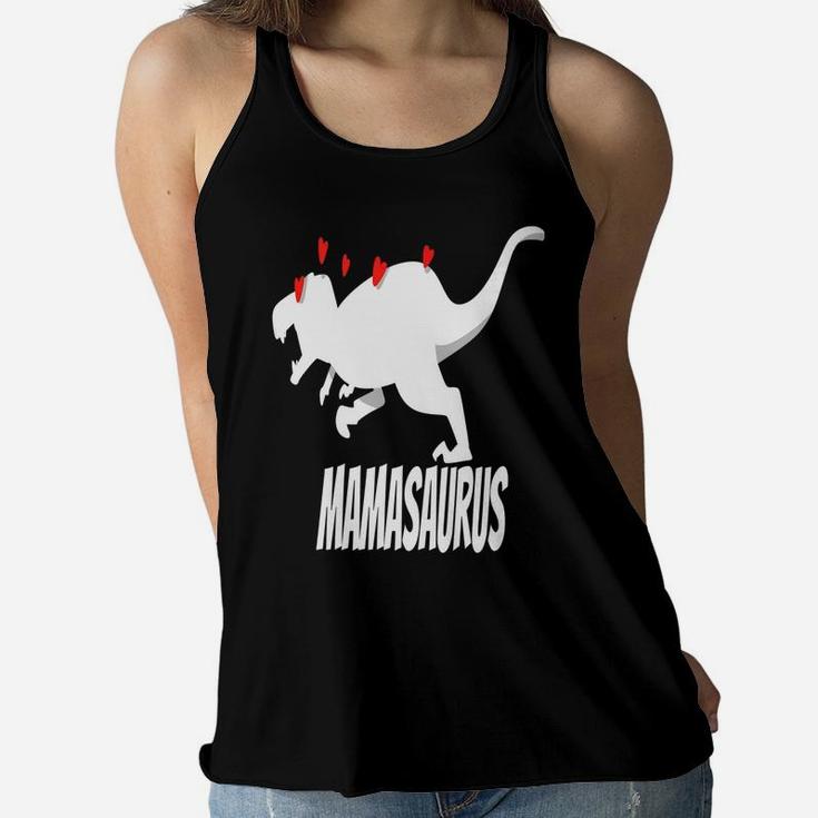 Dinosaur Mama Saurus, birthday gifts for mom, mother's day gifts, mom gifts Ladies Flowy Tank