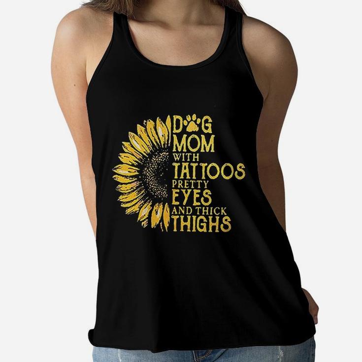 Dog Mom Sunflower Ladies Flowy Tank