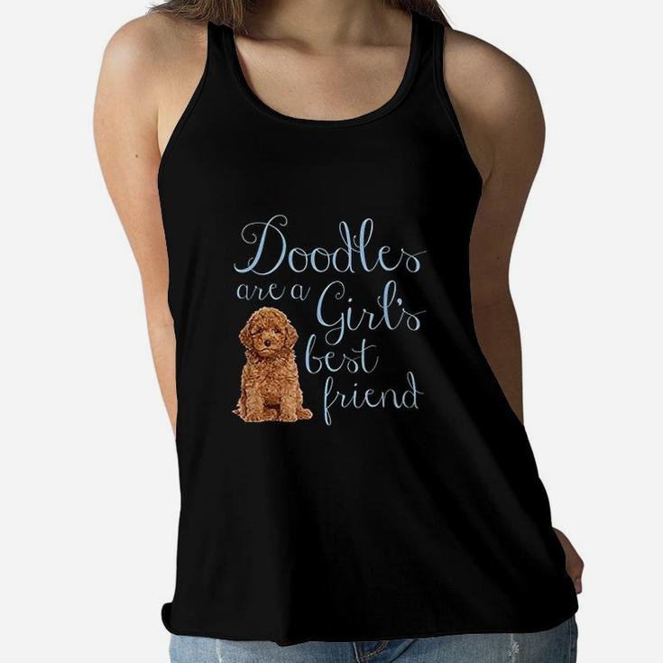 Doodles Are A Girls Best Friend Golden Labradoodle Dog Mom Ladies Flowy Tank
