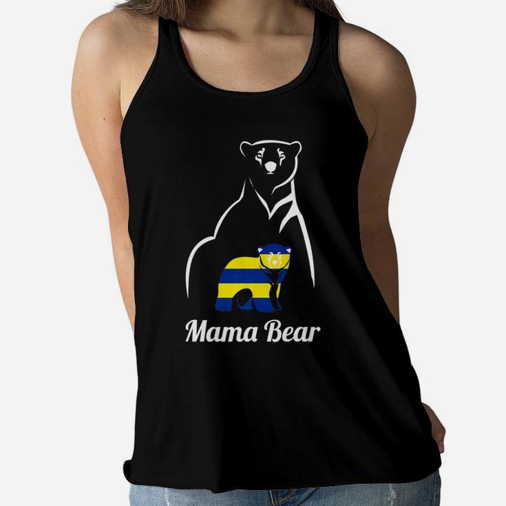 Down Syndrome Awareness Mama Bear Gift Mom Ladies Flowy Tank