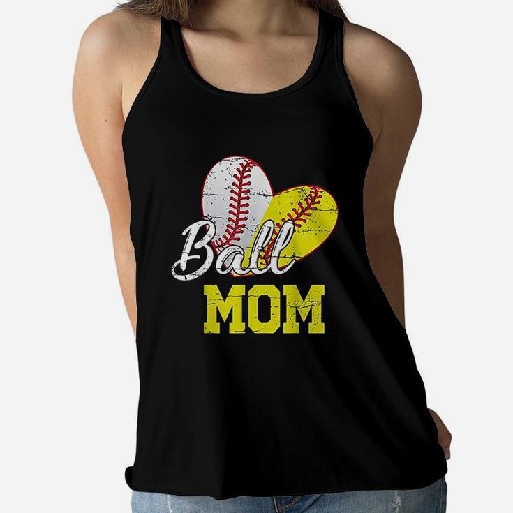 Funny Ball Mom Softball Baseball Gifts Ladies Flowy Tank