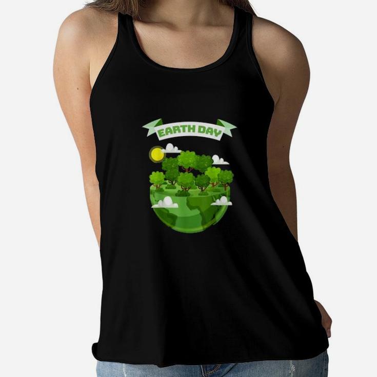 Happy Mother Earth Day Nature Lovers Climate Change Ladies Flowy Tank