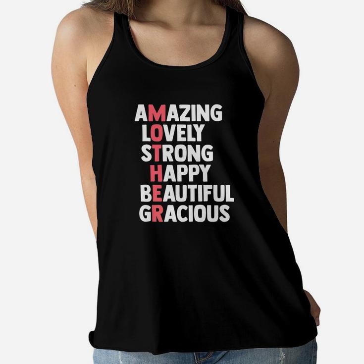 Happy Mothers Day Funny Gift For The Best Mom Ever Ladies Flowy Tank