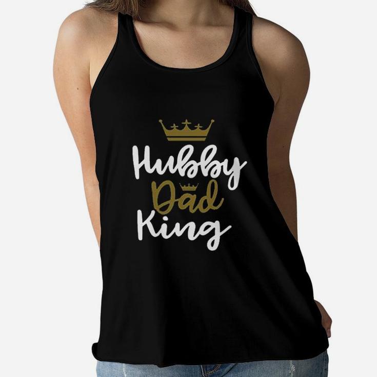 Hubby Dad King Or Wifey Mom Queen Funny Couples Cute Matching Ladies Flowy Tank