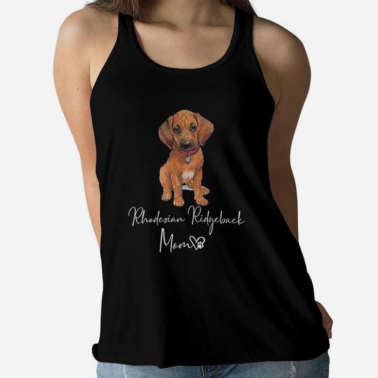 I Love My Ridgeback Dog Giftsfor Her Rhodesian Mom Cute Ridgeback Puppy Dog Owner Ladies Flowy Tank