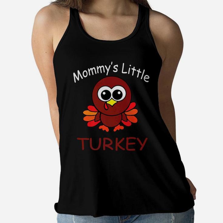 Kids Mommys Little Turkey Cute Thanksgiving Ladies Flowy Tank