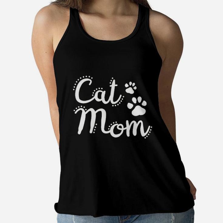 Life Cat Mom Cute Ladies Flowy Tank
