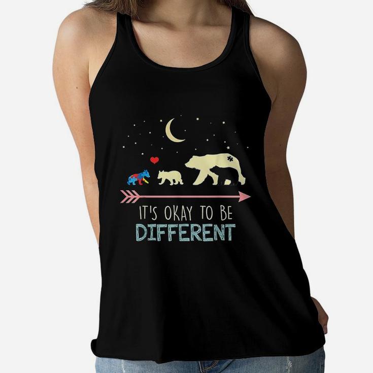 Mama Bear Its Okay To Be Different Ladies Flowy Tank