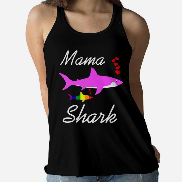 Mama Shark Protect Your Lgbt Son Or Daughter Ladies Flowy Tank