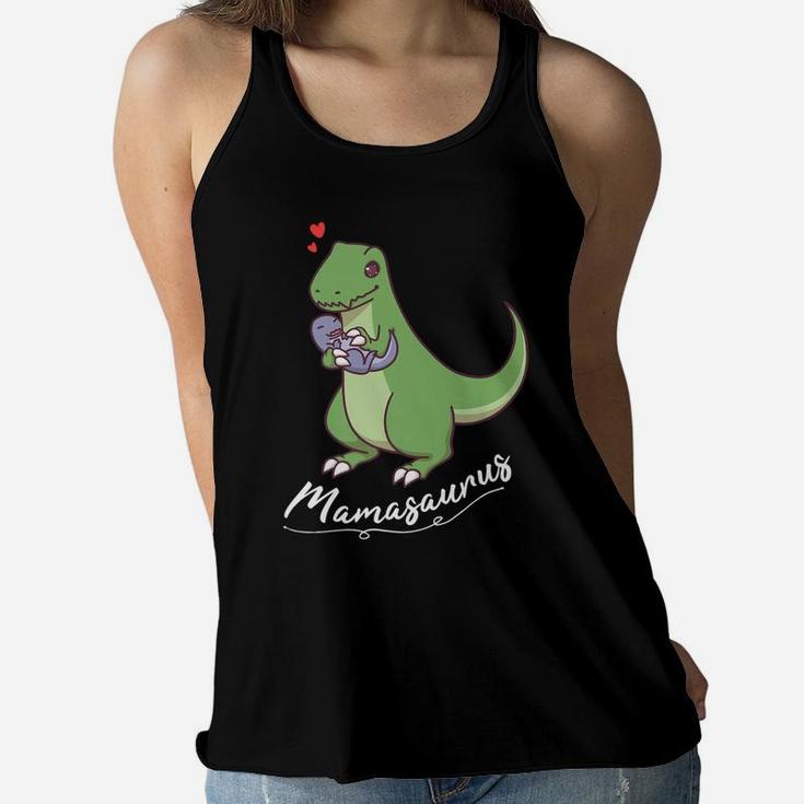 Mamasaurus Rex Mom Trex Mothers Day Dinosaur Pun Ladies Flowy Tank