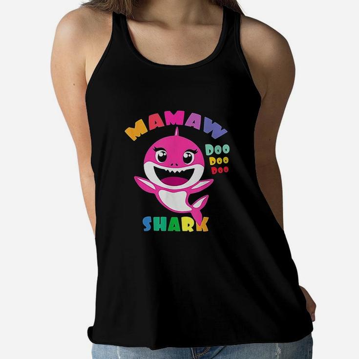Mamaw Shark Funny Mothers Day Gift Ladies Flowy Tank