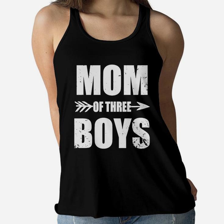 Mom Of Three Sons - Proud Mom Of Three Sons T-shirt Ladies Flowy Tank
