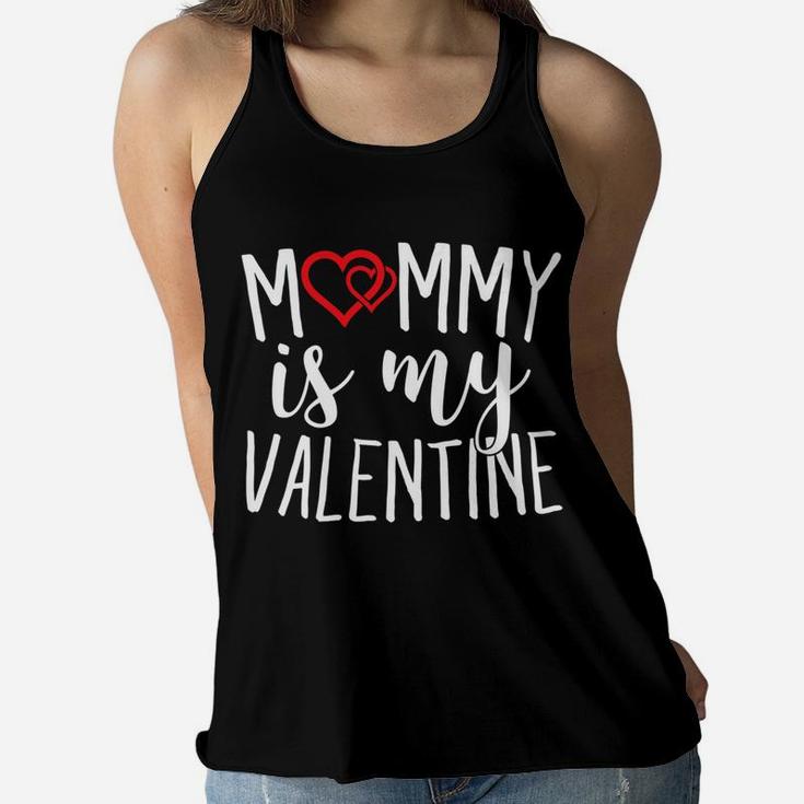 Mommy Is My Valentine Sweet Hearts Cupid Ladies Flowy Tank