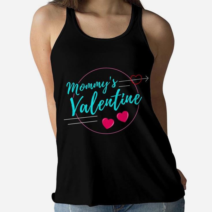 Mommy Valentine Valentines Day Heart Kids Boys Girls Ladies Flowy Tank