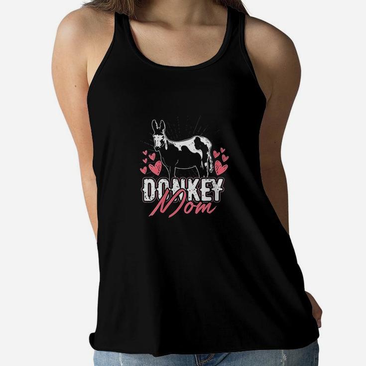 Mothers Day Farm Animal Mom Parent Women Girls Gift Donkey Ladies Flowy Tank