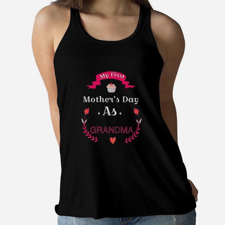 My First Mothers Day Gift New Grandma To Be Ladies Flowy Tank