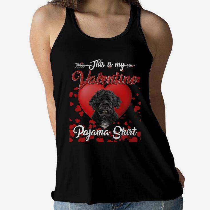 Portuguese Water Dog Lovers This Is My Valentine Pajama Shirt Great Valentines Gift Women Flowy Tank