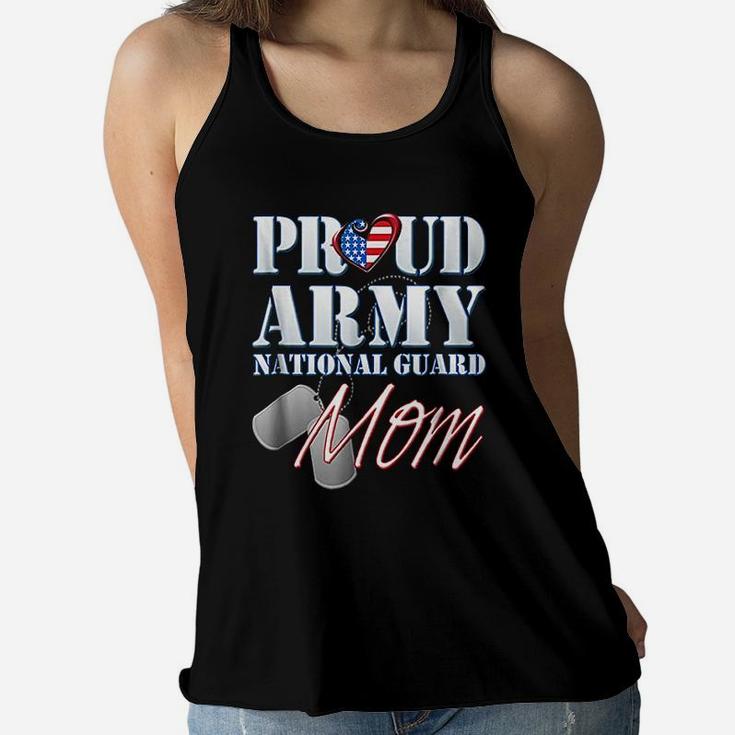 Proud Army National Guard Mom Usa Heart Mothers Day Ladies Flowy Tank
