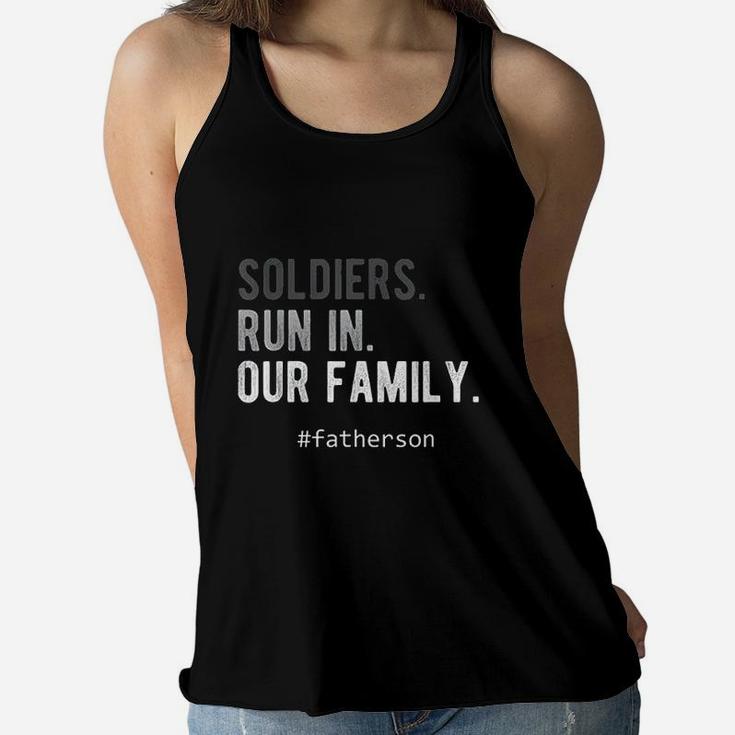 Proud Army Veteran Dad Soldier Son Ladies Flowy Tank