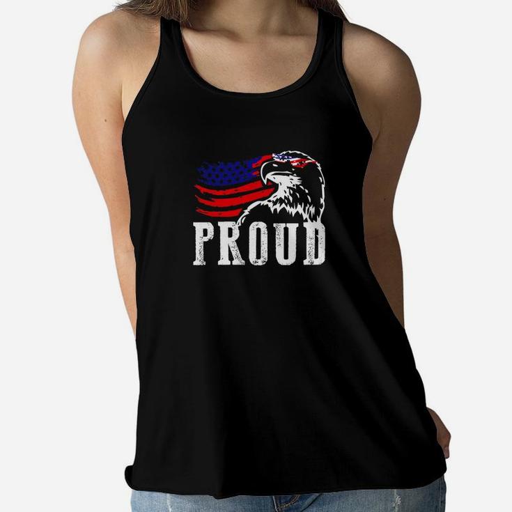 Proud Patriotic Eagle Patriotic 4th Of July Veteran Flag Day Premium Ladies Flowy Tank