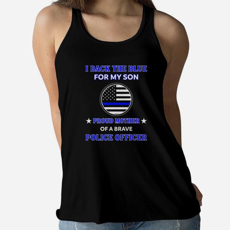 Proud Police Mom Law Enforcer Cop Officer Gift Ladies Flowy Tank