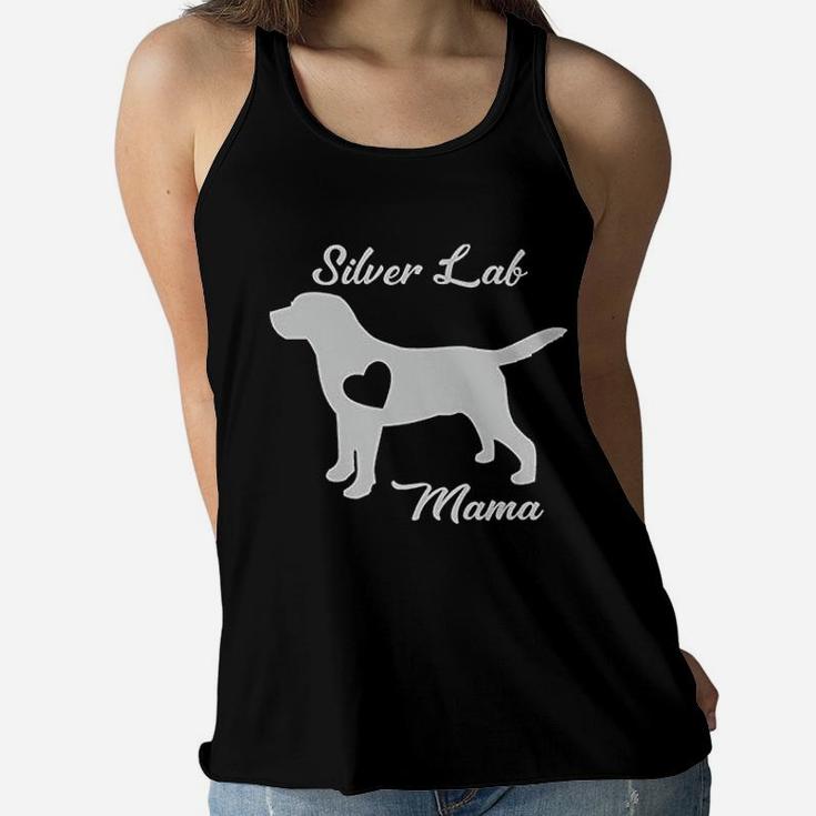 Proud Silver Lab Mama Mom Labrador Retriever Gifts For Women Ladies Flowy Tank