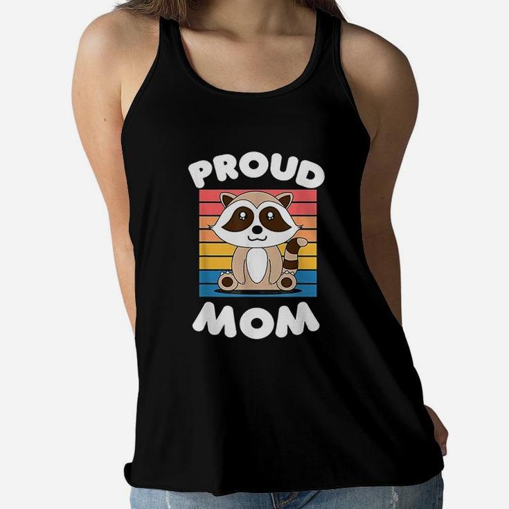 Raccoon Cute Animal Lovers Gift Funny Raccoon Mom Ladies Flowy Tank
