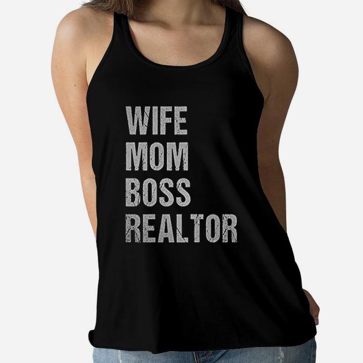 Realtor Mom Wife Mom Boss Realtor Ladies Flowy Tank