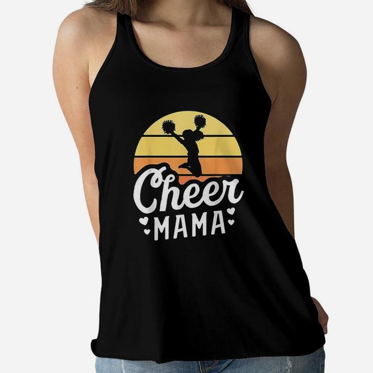 Retro Cheer Mama Cheerleader Mom Gifts Cheer Mom Ladies Flowy Tank