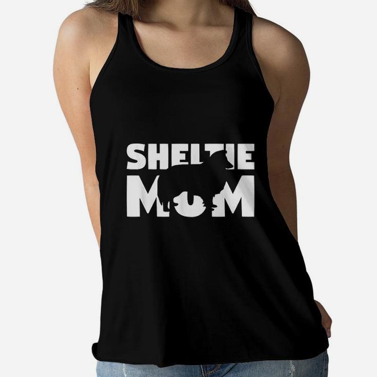 Sheltie Gift For Dog Mother Sheltie Mom Funny Sheltie Ladies Flowy Tank