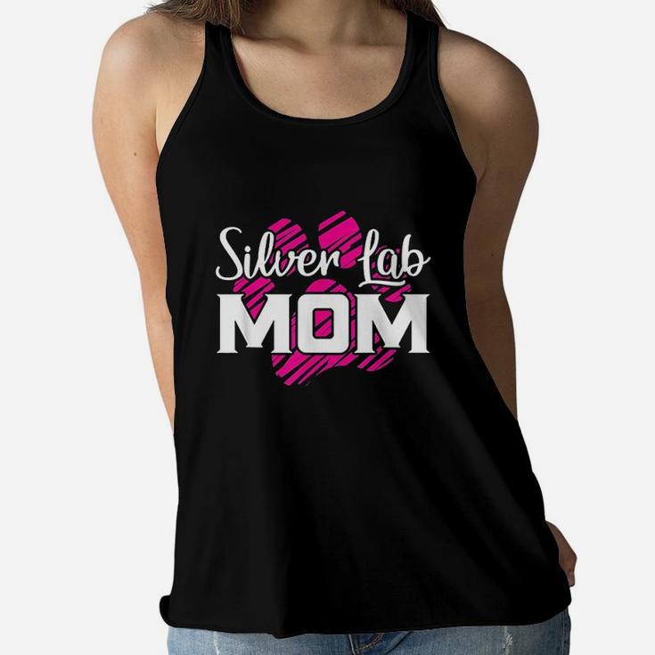 Silver Lab Mama Gift For Fur Mom Dog Lover Ladies Flowy Tank