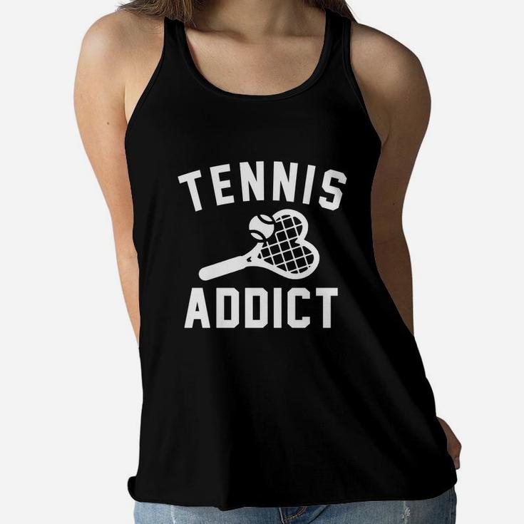 Tennis Ball Racket Ace Sports Team Player Mom Dad Tenis T Shirt Ladies Flowy Tank