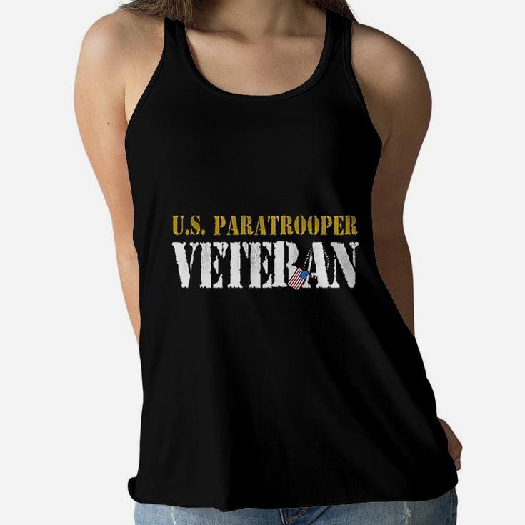 Us Paratrooper Army Veteran Airborne Division Ladies Flowy Tank