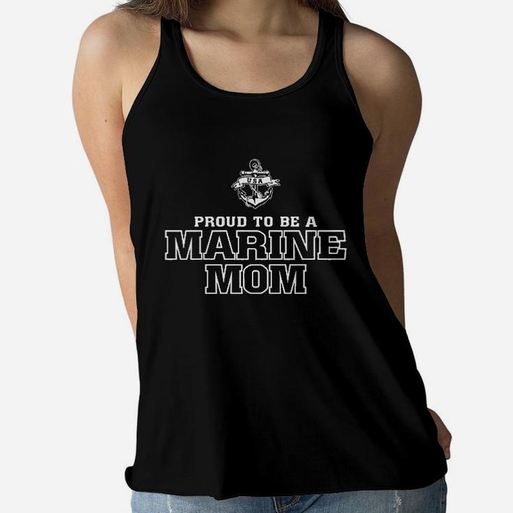 Utopia Sport Proud To Be A Marine Mom Missy Fit Ladies Ladies Flowy Tank