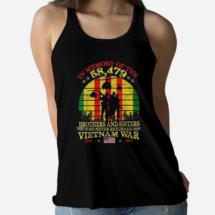 Vietnam Veteran In Memory The War Vietnam Ladies Flowy Tank