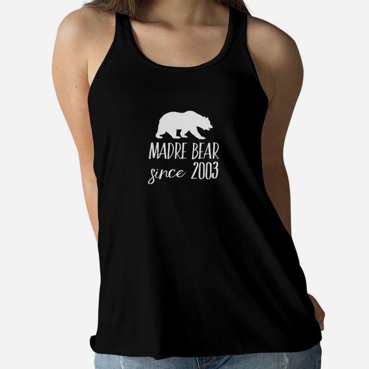 Womens Madre Bear 2003 For Women Mothers Day Gifts For Mom Ladies Flowy Tank