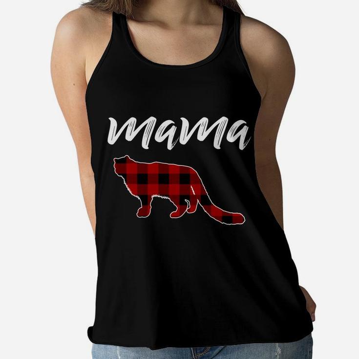Womens Mama Snow Leopard Mama Snow Leopard Plaid Ladies Flowy Tank