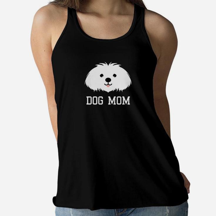Womens Mothers Day Dog Mom Maltese Pup Ladies Flowy Tank