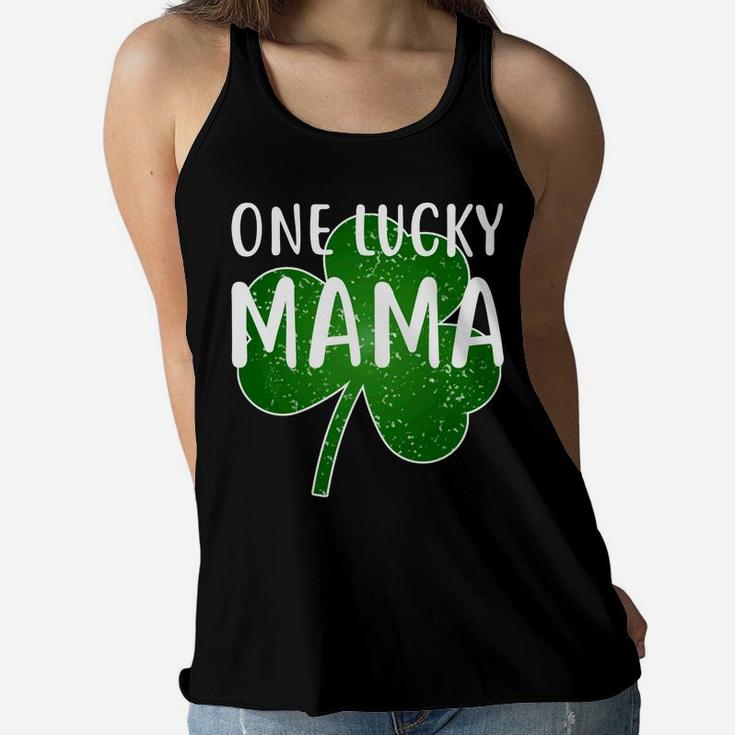 Womens One Lucky Mama Funny St Patricks Day Party Ladies Flowy Tank