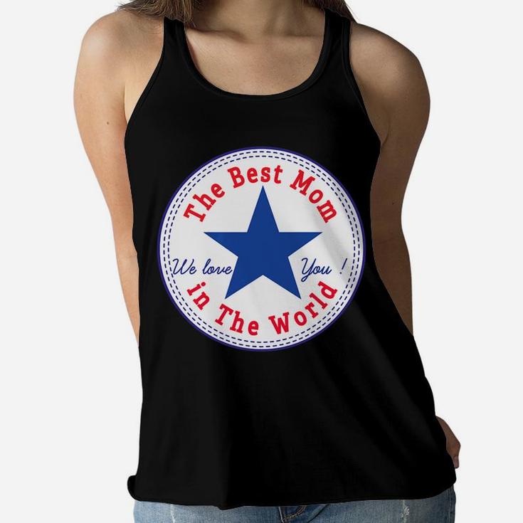 Womens The Best Mom In The World Mother Mum Mommy Ladies Flowy Tank