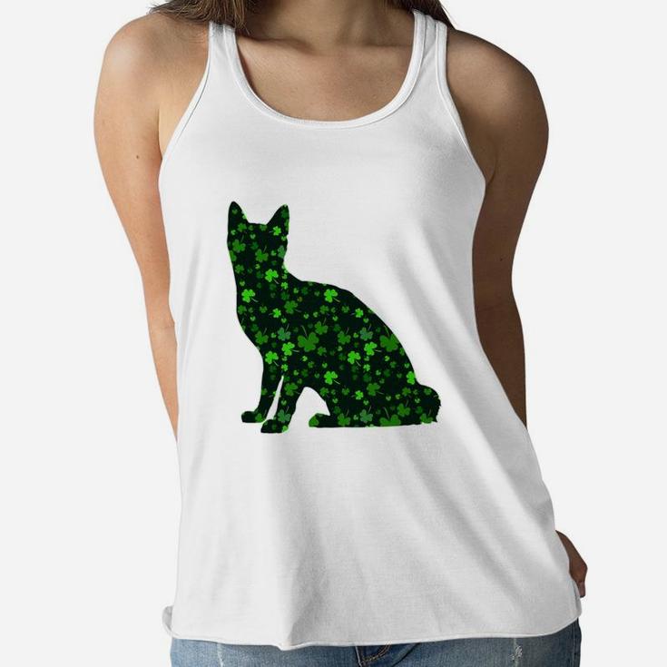 Cute Shamrock Japanese Bobtail Mom Dad Gift St Patricks Day Awesome Cat Lovers Gift Ladies Flowy Tank