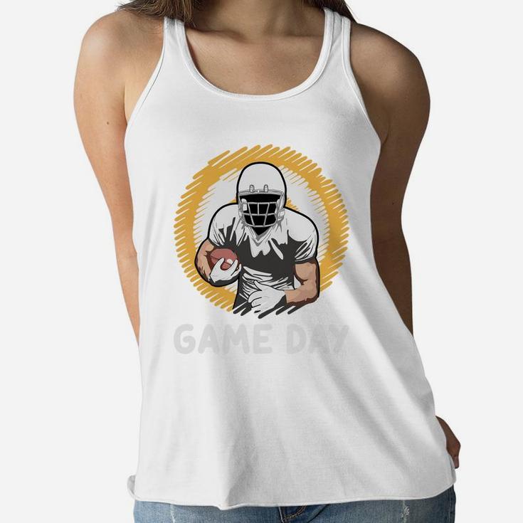 Football Player Game Day Sport Gift For Football Lovers Women Flowy Tank