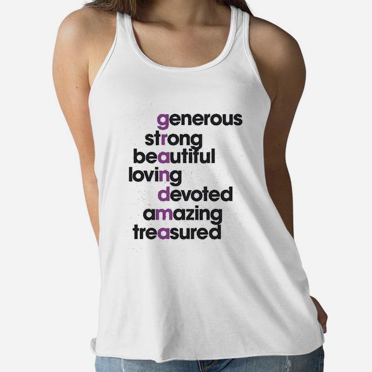Grandma Letter Cute Graphic For Grandmother Ladies Flowy Tank